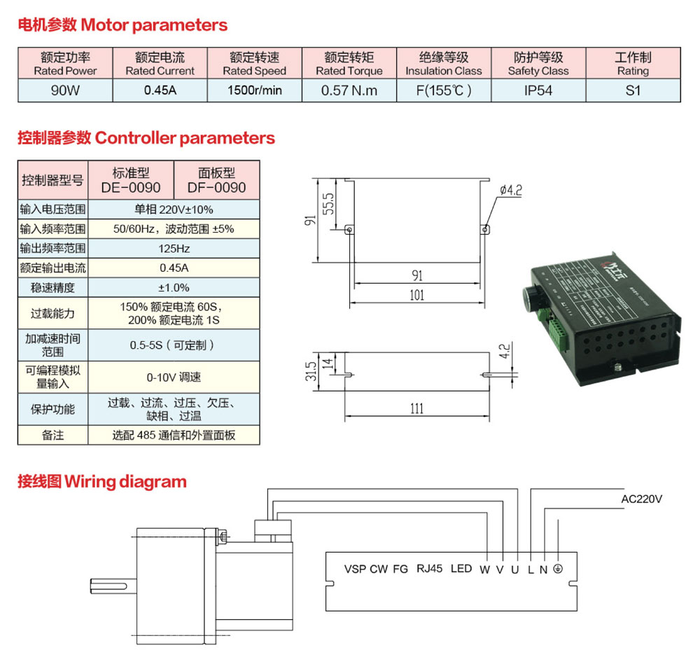 永磁減速電機(jī)90W永磁同步電機(jī)減速機(jī)圖紙